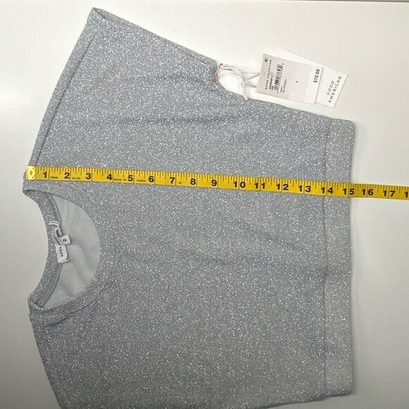 NWT | Good American | Sparkle Crop Top | Silver001 | Size 2/M - Picture 11 of 15